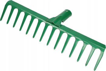 Záhradné hrable zosilnené 14-zubé kovové - Farba zelená