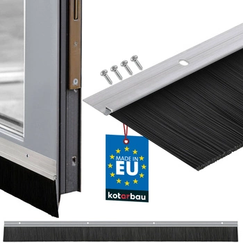 Dverová lišta obloženie 1 m štetiny 60 mm tesniaca skrutkovacia strieborná