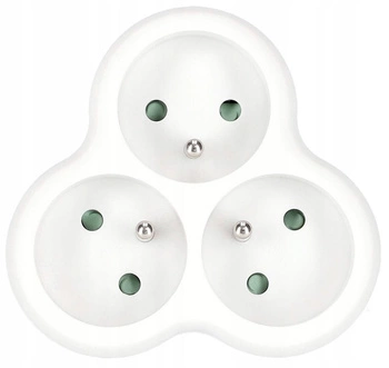 3-zásuvkový rozdeľovač napájania pri poruche zeme