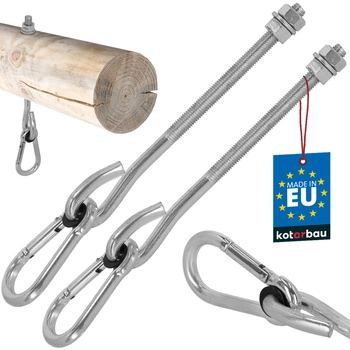 Hák na hojdačku s karabínou skrutkový do dreva m12 230 mm sada 2 ks.