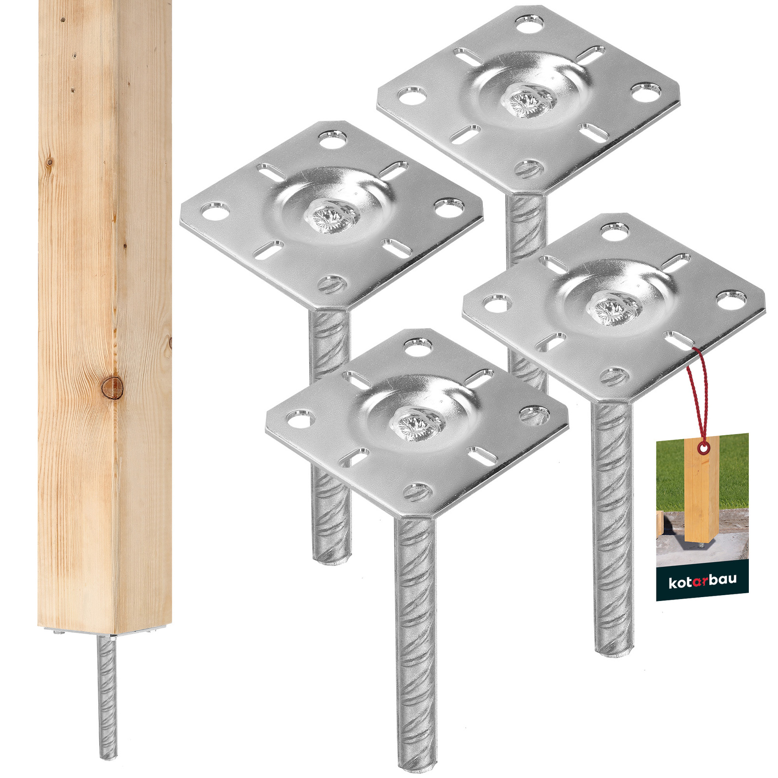 Základňa stĺpa na osadenie 100x100x200 mm sada 4 ks.