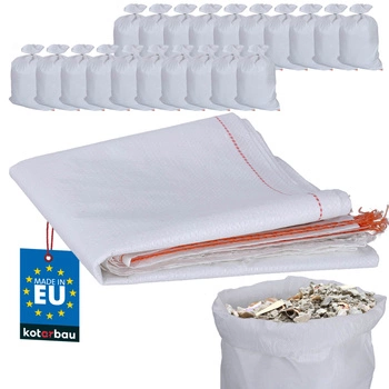 Polypropylénové vrece na štrk piesok uhlie múka 30 kg 50x80 cm sada 20 ks.