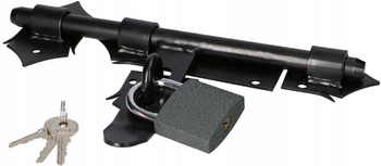 Zámok 270mm garážová zástrčka dvere brána s zámkom - Farba čierna