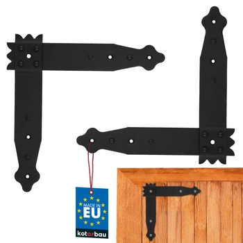 Rohový roh pre okenice kované železo retro čierny 20x20 cm sada 2 ks.