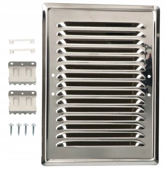 Ventilačná mriežka kovová pre krb 14x21 s háčikmi - Farba nerezová