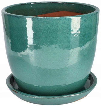 Záhradný keramický kvetináč s priemerom 31 cm a podmiska