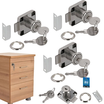 Štvorhranný nábytkový zámok pre barovú skrinku 40x40 - 3 ks.