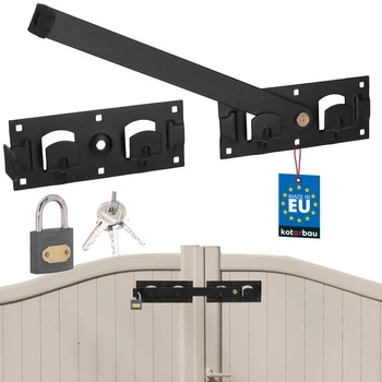 Závora pre bránu, zámok, kruhová pre garážové dvere, bránu 430 mm - Čierna