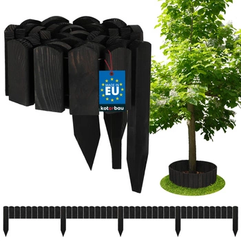 Záhradný plot palisádový drevený obrubník poháňaný antracit 200x10 cm