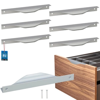 Hranatá nábytková úchytka moderná hliníková strieborná 160 mm sada 6 ks.