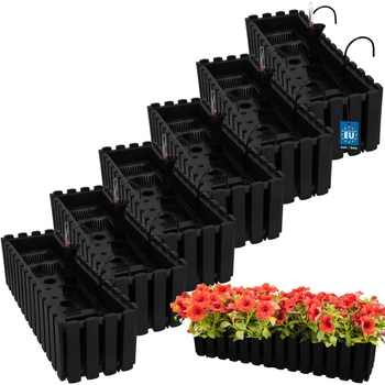 Kvetináč balkónový antracit 600 MM Sada 6 ks..