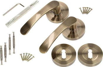 Sada dverových kľučiek 110 mm patina kľúčová rozeta