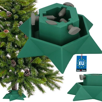 Stojan na živý vianočný stromček do 2 m s nádobou na vodu hviezda zelený