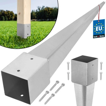 Základňa stĺpa poháňaná kotva zem oceľ 120x120x750 mm