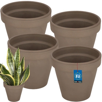 Hlinený hrniec 15 cm terakota kryt sada 4 ks.