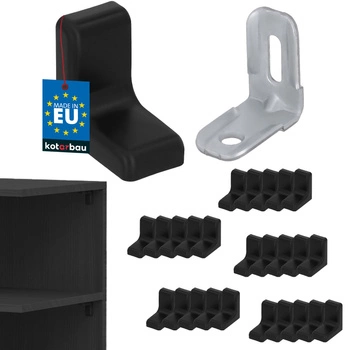 Nábytková uhlová konzola s uzáverom čierny sada 25 ks.