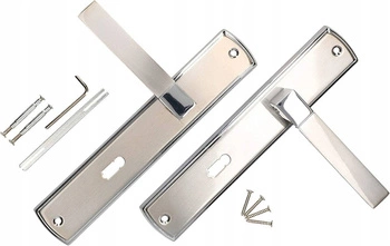 Kľučka dverí 90 mm bb strieborný kľúč dlhá rozeta