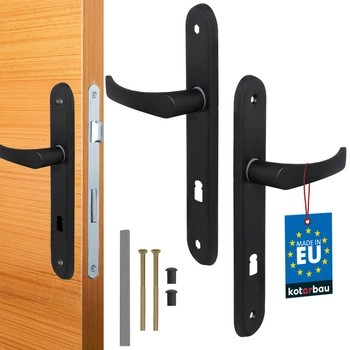 Sada dverových kľučiek 72 čierna rozeta s dlhým kľúčom