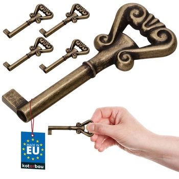 Kľúč na barový nábytok univerzálny dekoratívny retro patina 7 cm sada 5 ks.