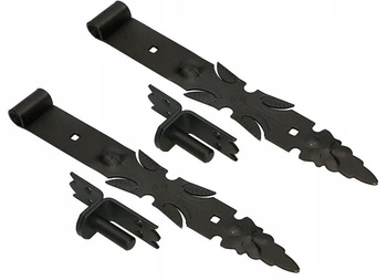 Dekoratívny kovaný záves na dvere 400 mm so západkou - 2 ks.