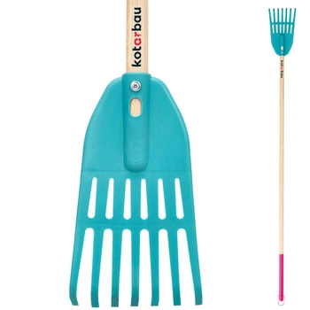 Plastové hrable s 7 zubmi a drevenou násadou