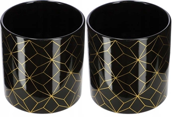 Keramický kvetináč fi 12, kvetinová nádoba 2 ks - Farba zlatá