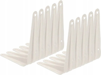 Rohový držiak na policu, podpera 15x12,5 cm, 10 ks - Biela farba