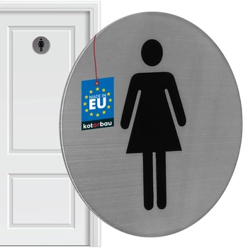 Značka na dvere wc pre ženy piktogram samolepiaca oceľ 7 cm