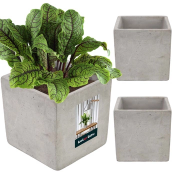 Betónový štvorcový kvetináč 20 cm sada 2 ks.