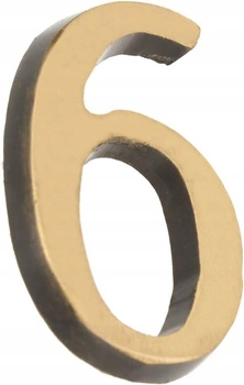 Číslo domu "6" číslo dverí 3d 5cm patina