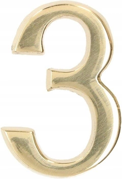 Číslo domu "3" číslo dverí 5 cm mosadz