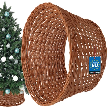 Koš z prútia ø45 cm na stojan pod vianočný stromček boho - Farba prírodná