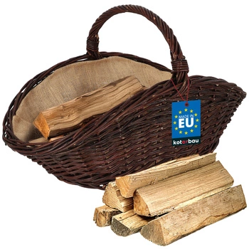 Kôš prútený na drevo ku krbu s rukoväťou