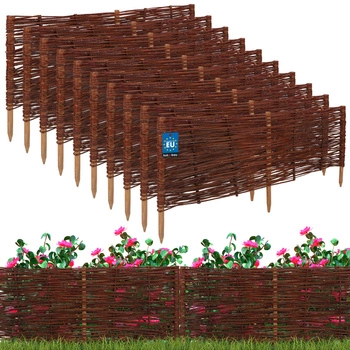 Prútený záhradný plot riadený palisáda lemovanie 100x40 cm sada 10 ks.