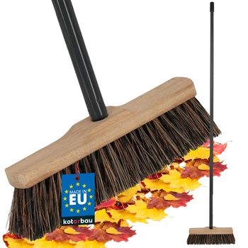 Kefa metla drevená na podlahy dlažbu kokosové vlákno 27 cm + kovová násada