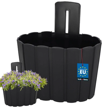 Závesný kvetináč na stenu rustikálny antracit 200 mm