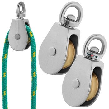 Jednoduchá poniklovaná káblová kladka 1" fi 6 mm sada 2 ks.