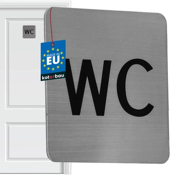 Tabuľka na dvere wc samolepiaca nerezová oceľ 7x7 cm