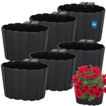 Kvetináč balkónový antracit 150 MM Sada 6 ks..