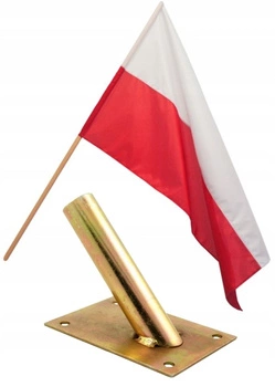Poľská vlajka na drôte s držiakom na stenu sada 120 cm