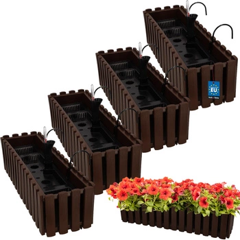 Kvetináč balkónový hnedý 600 MM Sada 4 ks..