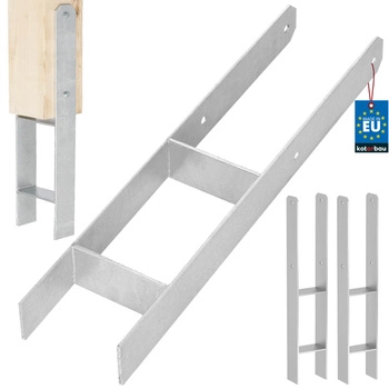 Základňa stĺpika h na zamurovanie pozinkovaná strieborná 120 mm sada 2 ks.