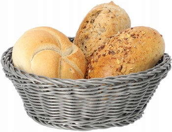 Okrúhly košík na chlieb a ovocie ⌀205 mm sivý