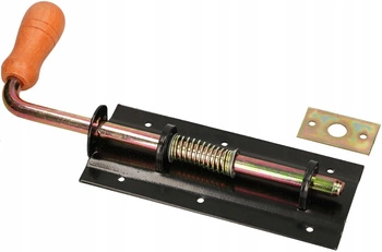 Zámok 250 mm závorový pre bránu dvere pružina - Farba čierna