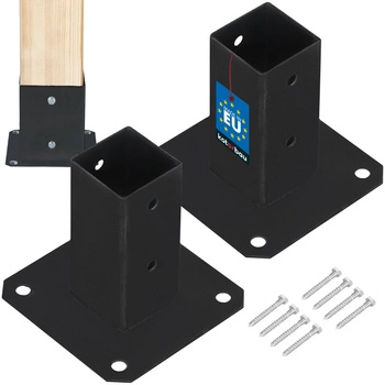 Základňa stĺpa priskrutkovaná k betónu čierna 50x50 mm sada 2 ks.