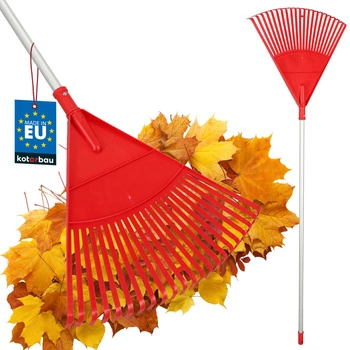 Veľké vejárové hrable na lístie 49 cm + hliníková násada 1,3 m