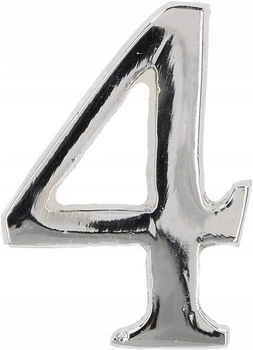Číslo domu "4" číslo dverí 5 cm chróm