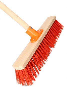 Metla pouličná kefa s rukoväťou – Farba červená