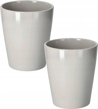 Keramický kvetináč 12 cm sivý - 2 ks.