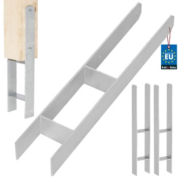 Základňa stĺpika h na zamurovanie pozinkovaná strieborná 100 mm sada 2 ks.